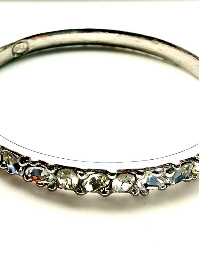 Bergdorf Goodman Sterling Silver & Crystal Bangle Bracelet — image 2 of 5